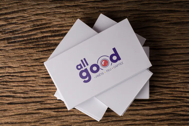 Création carte de visite All Good - Service identité visuelle Besançon